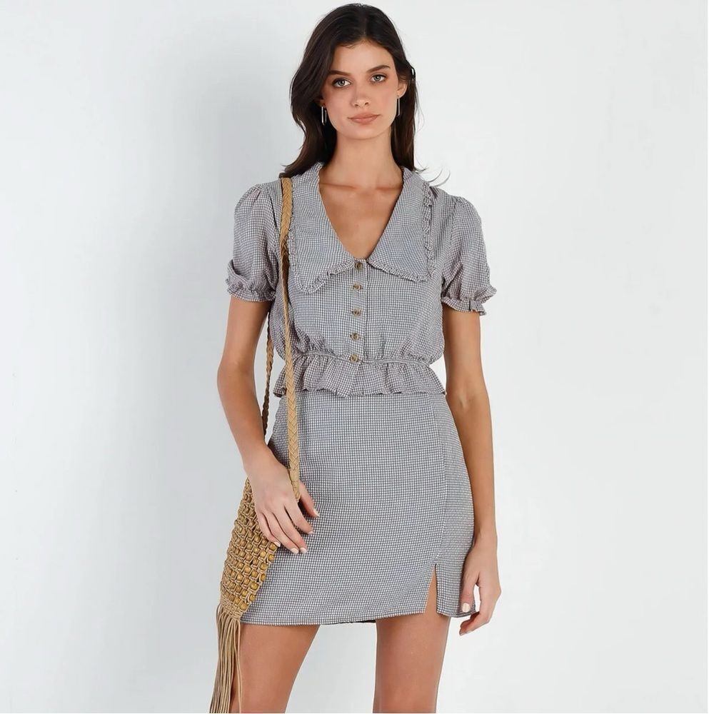 Le Lis Collection Plaid Ruffle Top Skirt Set